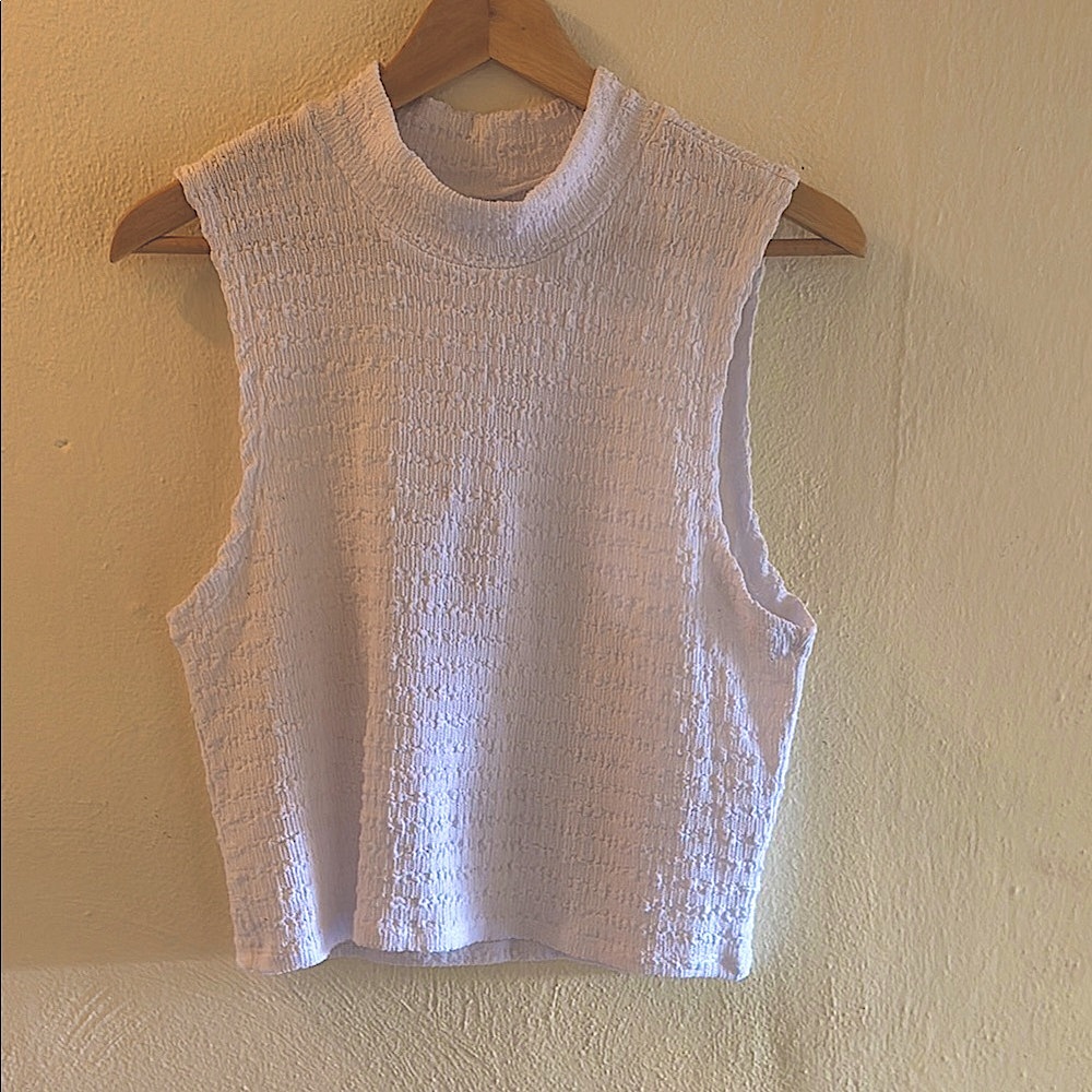 Sleeveless Textured White Top